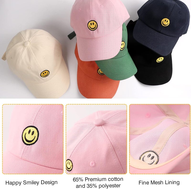 SONMONY Store Smile Face Toddler Baseball Cap Boy Baseball Hats Kids Washed Funny Hats Adjustable Cute Caps for 3-12 Years… - Image 4
